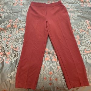 NWT Ann Taylor Burnt Red/Fall Orange Color Pant Slim High Rise Size 6